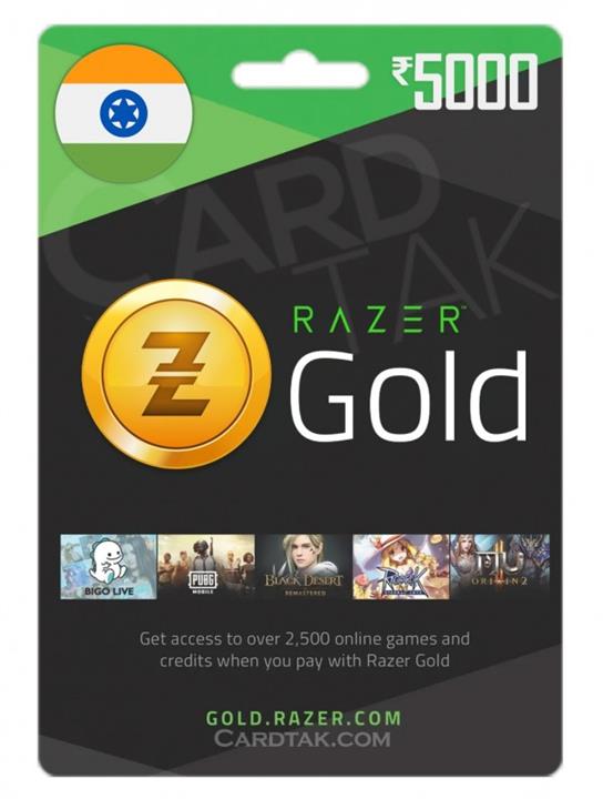 گیفت کارت ریزر گلد 5000 روپیه هند (IN) Razer Gold 50 INR Gift Card India